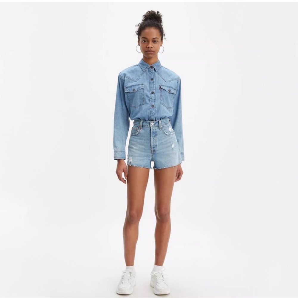 Levi's Light Blue Denim Jean Shorts
